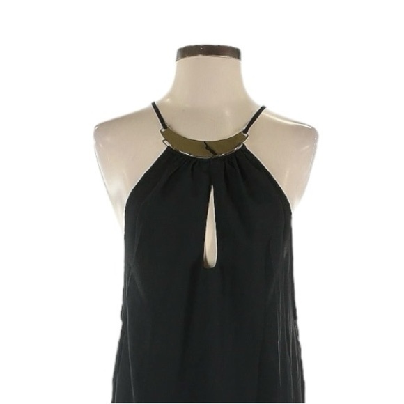 Victoria’s Secret Maxi Slip Dress S NWT Black & Gold Sleeveless Halter Open Back - Picture 4 of 10